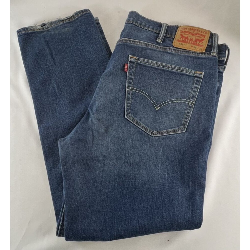 Levis 541 Mens 38x31 Medium Wash Athletic Fit Denim Jeans Read Measurements